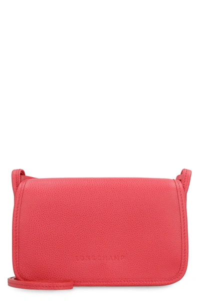 Longchamp Le Foulonné Leather Crossbody Bag In Red