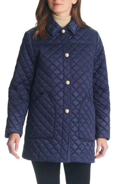 Kate Spade Quilted Jacket In Midnight Navy