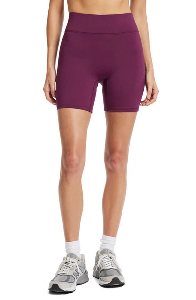 Bandier Center Stage High Waist Bike Shorts In Pickled Beet