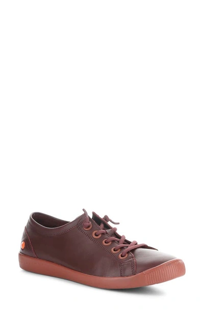 Softinos By Fly London Isla Trainer In Dark Red Smooth Leather