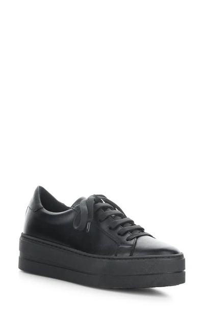 Bos. & Co. Maya Platform Trainer In Black/ Black Verona Leather