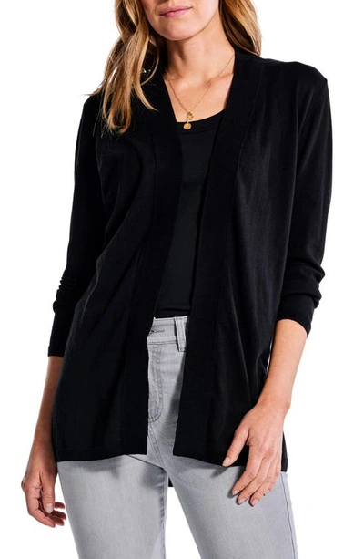Nic + Zoe All Year Open Front Cardigan In Black Onyx