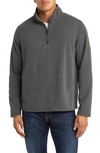 Rainforest Brushed Knit Quarter Zip Pullover In Charcoal Heather