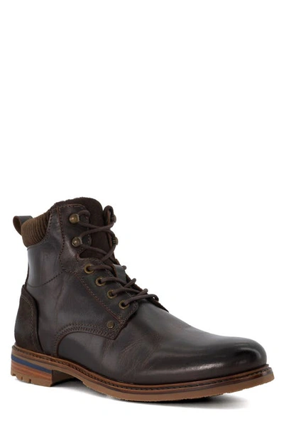 Dune London Coltonn Lace-up Leather Boot In Dark Brown