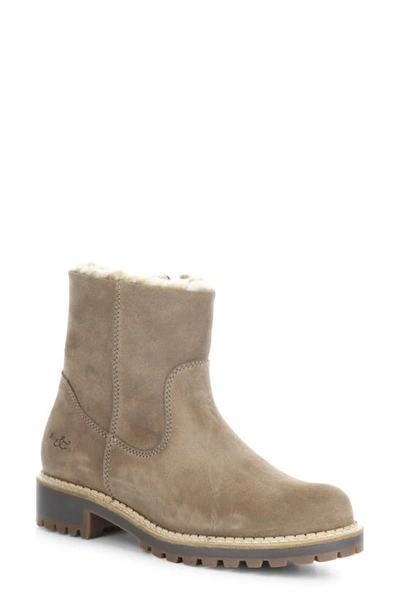 Bos. & Co. Calib Waterproof Bootie In Taupe Suede/ Fantara Faux Fur