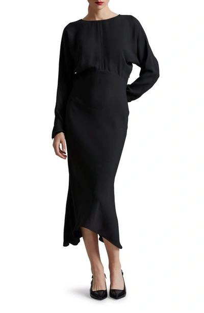 & Other Stories Long Sleeve Midi Dress In Black
