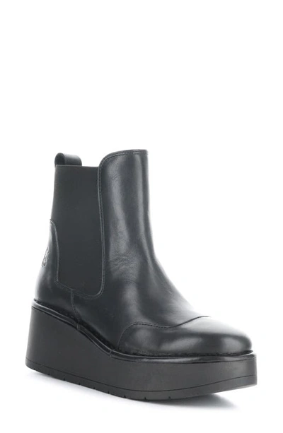 Fly London Hary Platform Wedge Chelsea Boot In Black