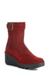 Fly London Bepp Wedge Bootie In 013 Red