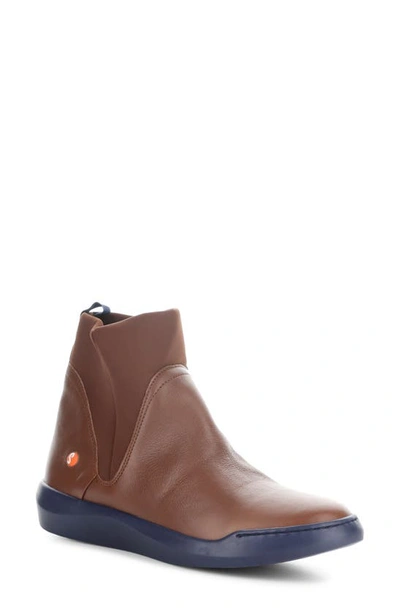 Softinos By Fly London Beth Bootie In Cognac/ Marron Smooth Leather