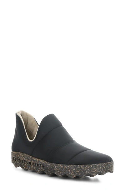 Asportuguesas Crus Quilted Slip-on Sneaker In Black Nylon