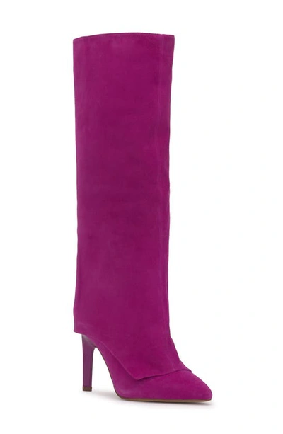 Jessica Simpson Brykia Knee High Boot In Berry Blast Suede