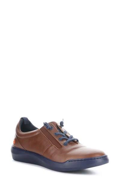 Softinos By Fly London Bann Trainer In Cognac/ Marron Smooth Leather