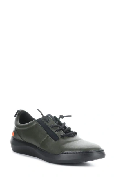 Softinos By Fly London Bann Trainer In Military/ Black Smooth Leather