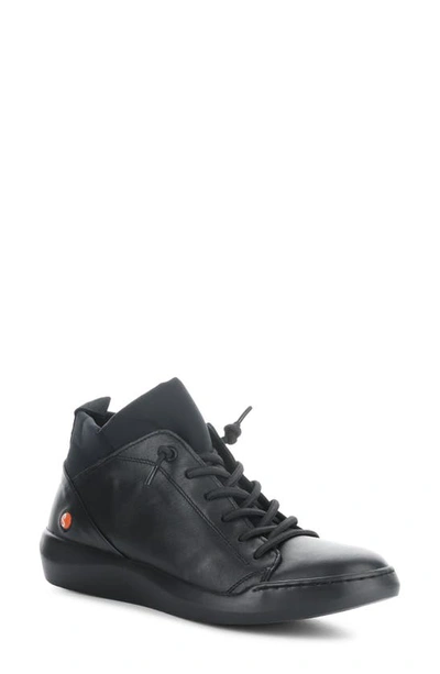 Softinos By Fly London Biel Sneaker In Black Smooth Leather