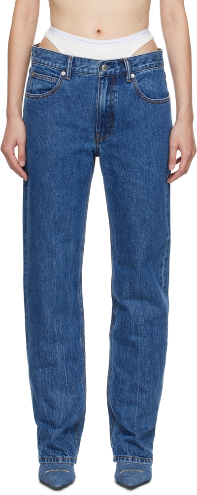 Alexander Wang Blue Layered Loose Jeans