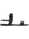 Ancient Greek Sandals Clio Bow Polka-dot Sandals In Black