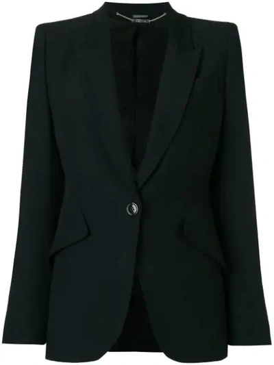 Alexander Mcqueen Single Button Blazer - Black