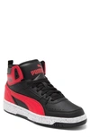 Puma Rebound Joy High Top Sneaker In  Black-for All Time Red