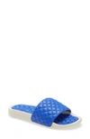 Apl Athletic Propulsion Labs Lusso Quilted Slide Sandal In Cobalt / Pristine