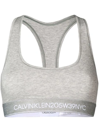 Calvin Klein 205w39nyc Logo Cropped Top In Grey