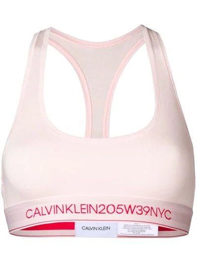 Calvin Klein 205w39nyc Logo Crop Top In Pink