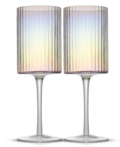 Joyjolt Christian Siriano Chroma Iridescent Red Wine Glasses