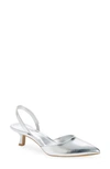 Open Edit Cammie Slingback Pump In Silver Metallic