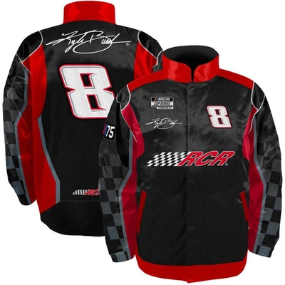Nascar Richard Childress Racing Team Collection Black/red Kyle Busch Nylon Uniform Full-snap Jacket