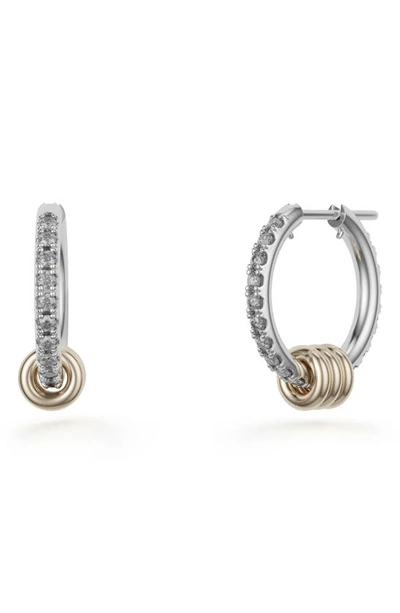 Spinelli Kilcollin Ara Sterling Silver Pave Diamond Hoop Earrings In Multi