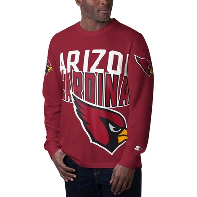 Starter Cardinal Arizona Cardinals Clutch Hit Long Sleeve T-shirt