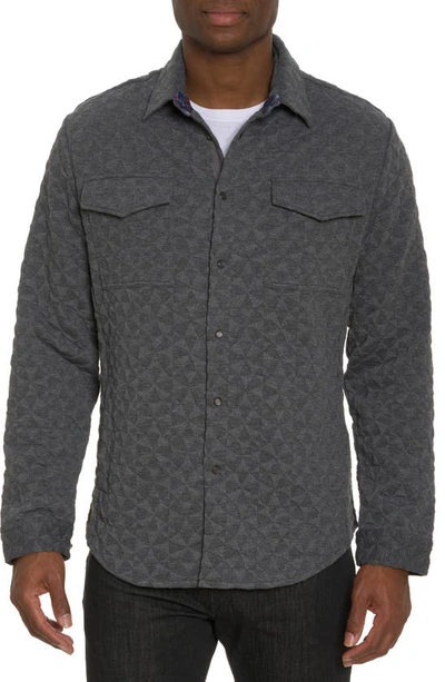 Robert Graham Brent Textured Knit Button-up Shirt In Grey