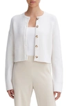 Vince Wool & Cashmere Crop Cardigan In Off White
