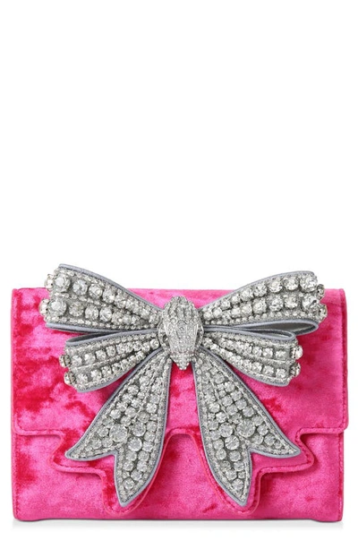 Kurt Geiger Shoreditch Bow Convertible Wallet On A Chain In Pink