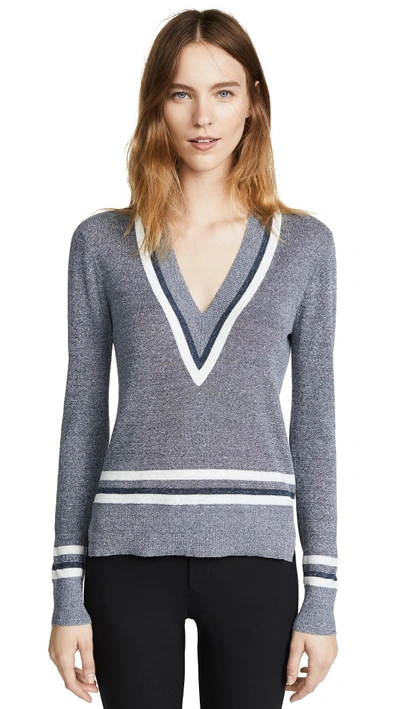 Veronica Beard Jean Walton Jumper In Cream/navy/blue