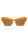 Loewe Chunky Anagram 50mm Small Cat Eye Sunglasses In Orange