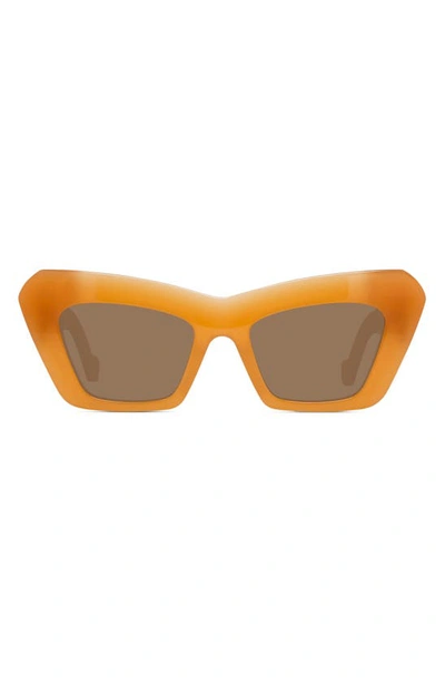 Loewe Chunky Anagram 50mm Small Cat Eye Sunglasses In Orange