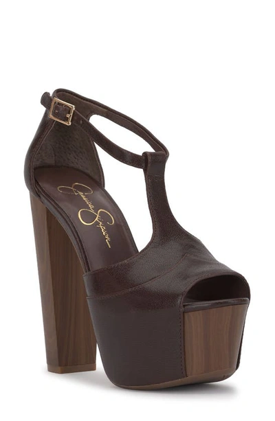 Jessica Simpson Women's Dany T-strap Platform High-heel Sandals In Ganache