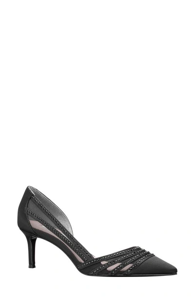 Nina Noreen Womens Satin Mesh Pumps In Black
