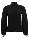 Chloé Slit-sleeved Superfine-knit Jumper In Black