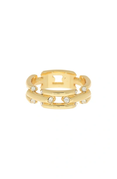 Covet Cz Tip Open Link Band Ring In Gold
