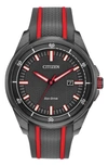 Citizen Eco-drive Silicone Strap Watch, 45mm In Black