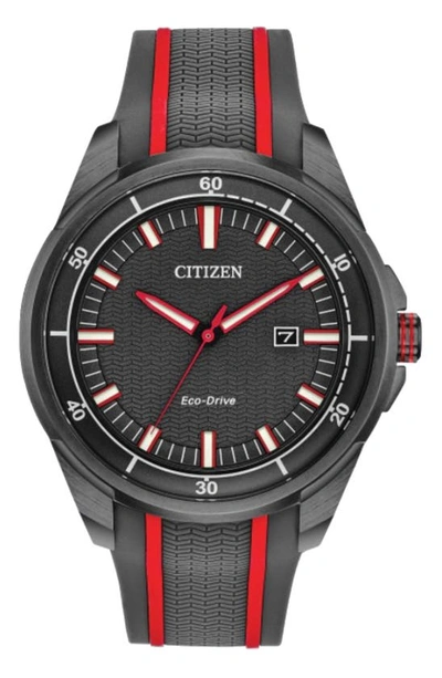 Citizen Eco-drive Silicone Strap Watch, 45mm In Black