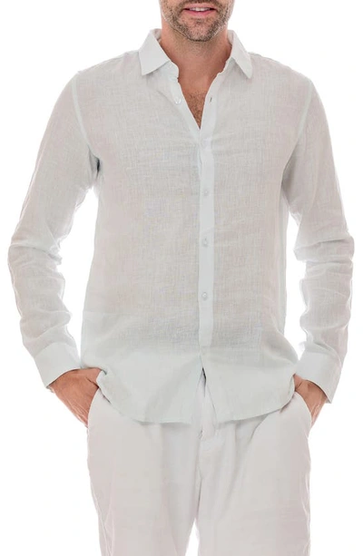 Ranee's Linen Resort Button-up Shirt In Baby Blue
