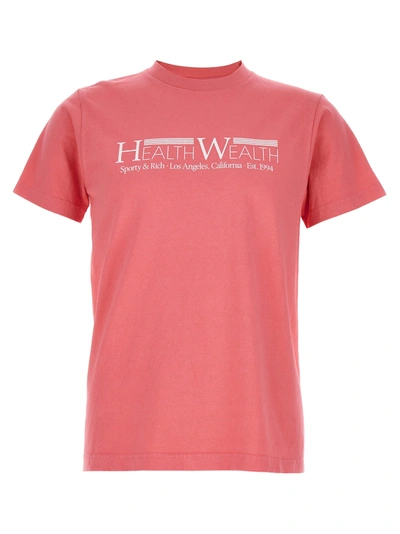 Sporty And Rich Health Wealth 94 T-shirt Pink In Red