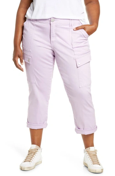 Wit & Wisdom 'ab'solution Roll Cuff Stretch Utility Pants In Orchid Bloom