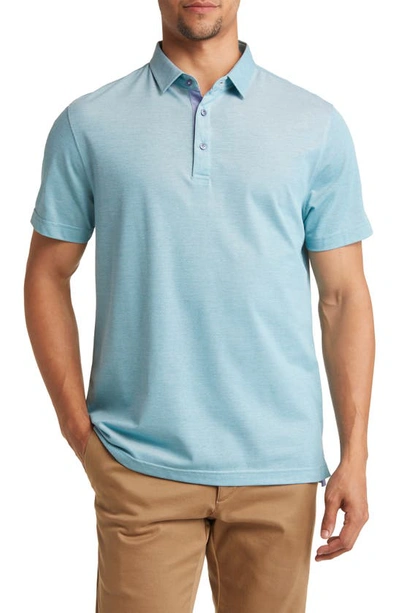 Lorenzo Uomo Trim Fit Short Sleeve Polo In Sea Green