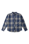 Billabong Kids' Coastline Flannel Button-up Shirt In Dark Navy
