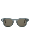 Celine Bold 3 Dots 49mm Square Sunglasses In Shiny Light Blue / Roviex