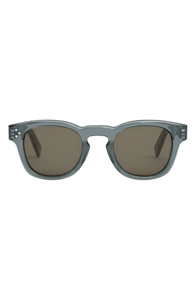 Celine Bold 3 Dots 49mm Square Sunglasses In Shiny Light Blue / Roviex