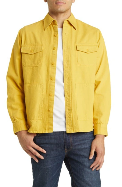 Schott Cotton Twill Work Shirt In Sunflower